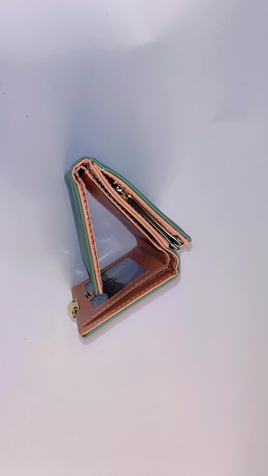 FONMOR Mini Leather Card Holder Wallet – Compact Snap Closure Coin & Card Case (Green)