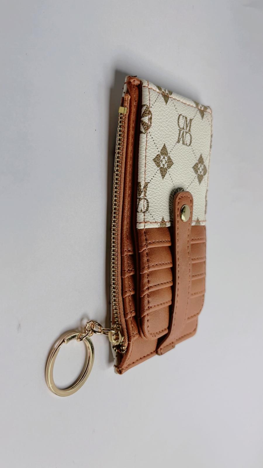 Slim Leather Card Holder Wallet with Key Ring – Stylish Multi-Card Organizer