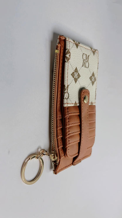 Slim Leather Card Holder Wallet with Key Ring – Stylish Multi-Card Organizer