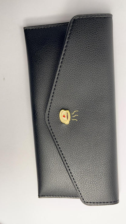 Elegant Long Leather Wallet for Women – Slim Clutch-Style Card & Cash Organizer