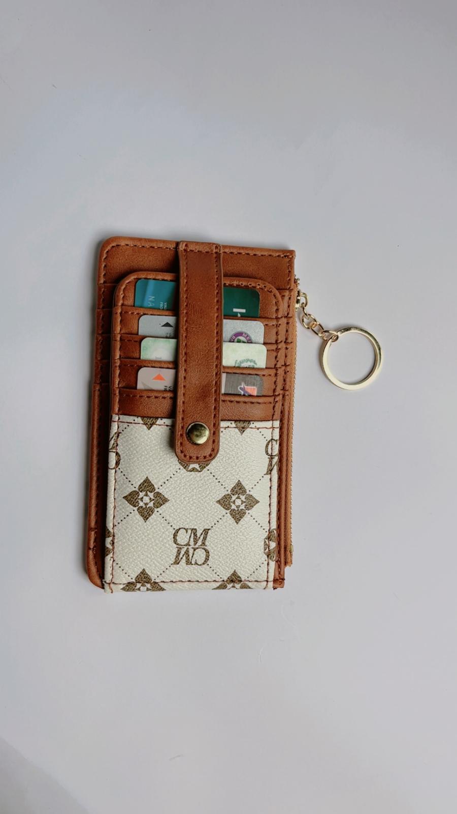 Slim Leather Card Holder Wallet with Key Ring – Stylish Multi-Card Organizer