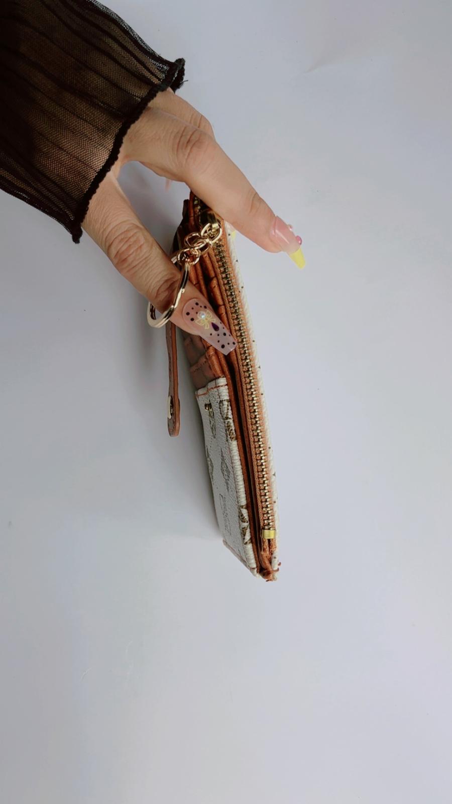 Slim Leather Card Holder Wallet with Key Ring – Stylish Multi-Card Organizer