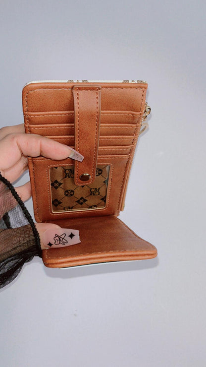 Slim Leather Card Holder Wallet with Key Ring – Stylish Multi-Card Organizer