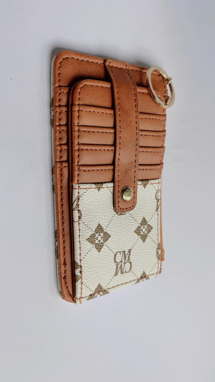 Slim Leather Card Holder Wallet with Key Ring – Stylish Multi-Card Organizer