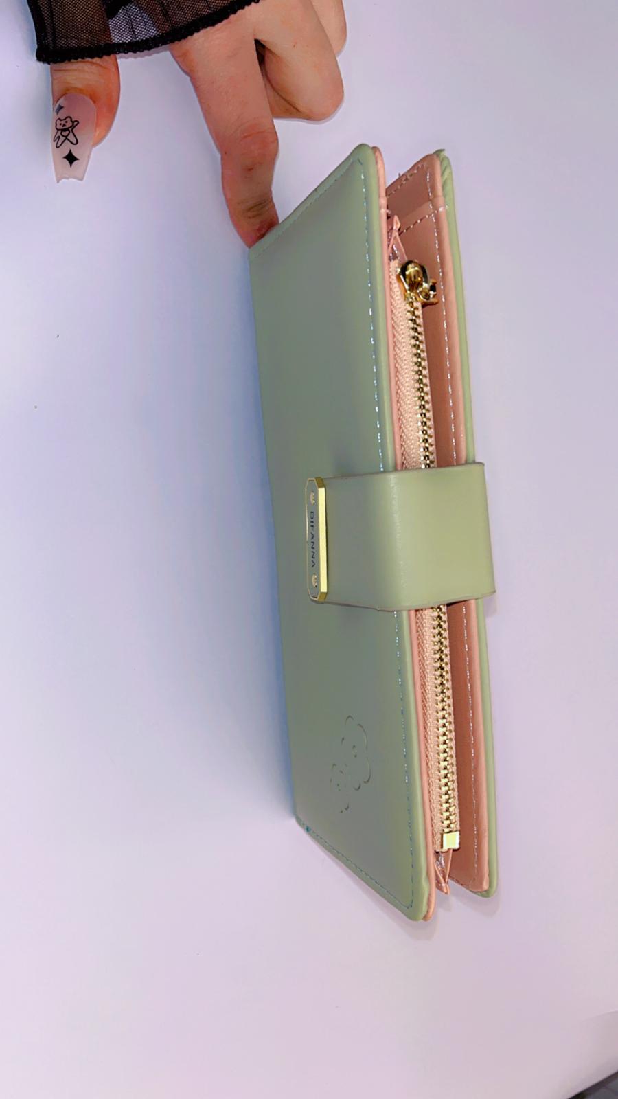 Elegant Blush Pink Long Wallet with Floral Embossing & Snap Strap