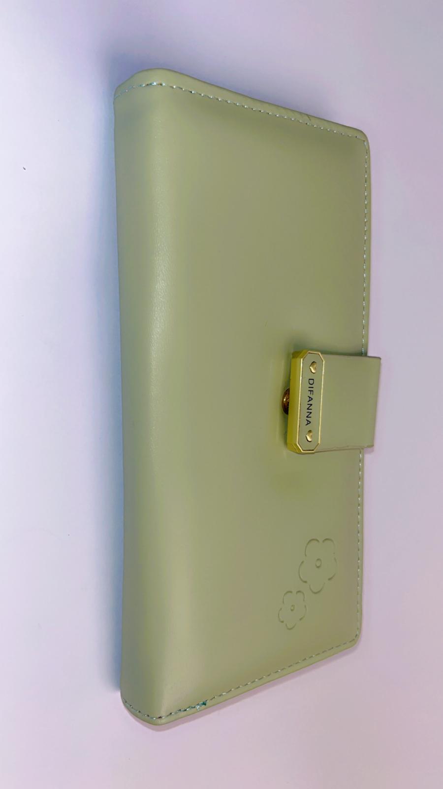 Elegant Blush Pink Long Wallet with Floral Embossing & Snap Strap