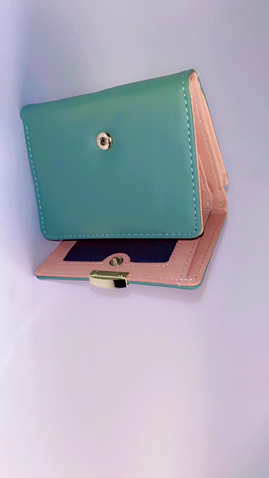 FONMOR Mini Leather Card Holder Wallet – Compact Snap Closure Coin & Card Case (Green)