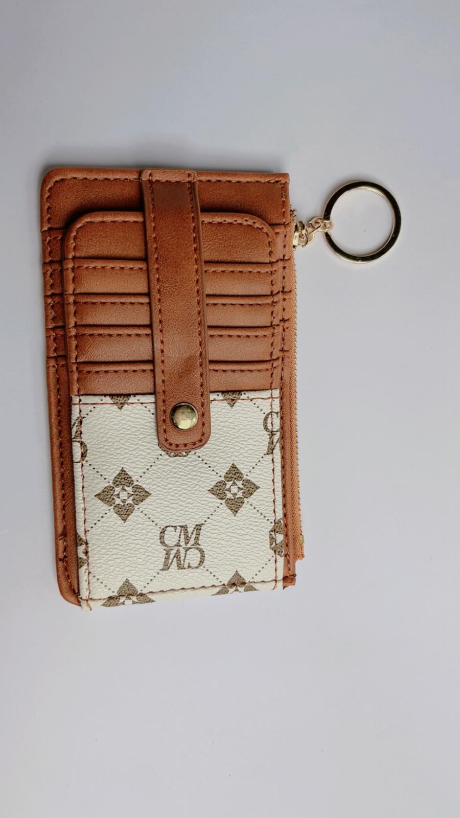 Slim Leather Card Holder Wallet with Key Ring – Stylish Multi-Card Organizer