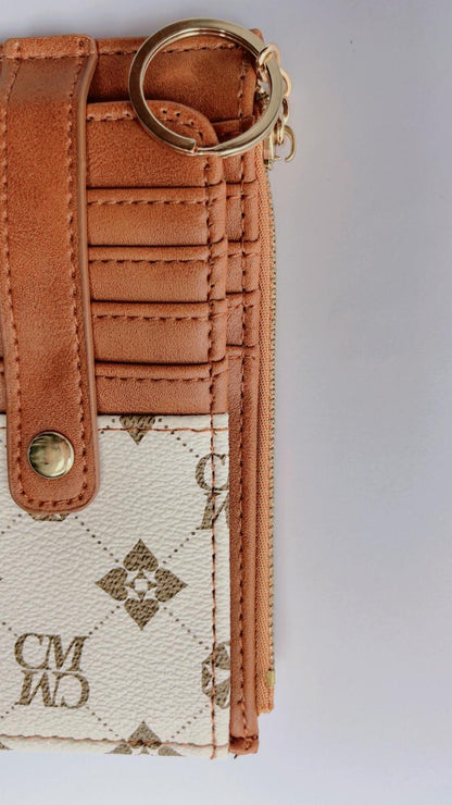 Slim Leather Card Holder Wallet with Key Ring – Stylish Multi-Card Organizer