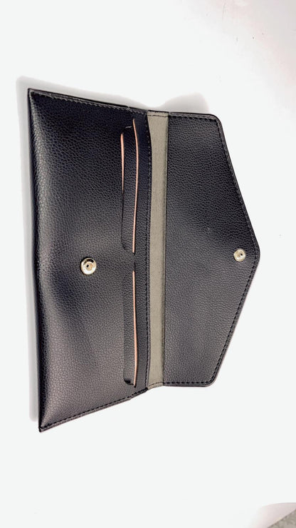 Elegant Long Leather Wallet for Women – Slim Clutch-Style Card & Cash Organizer